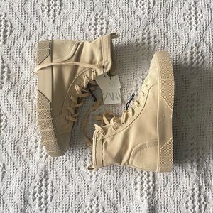 BNWT - Zara Beige Hightops, Size 39